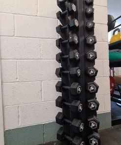 Wolverson Fitness New Gear Wolverson Rubber HEX Dumbbell 1kg-10kg Pair Set With Rack