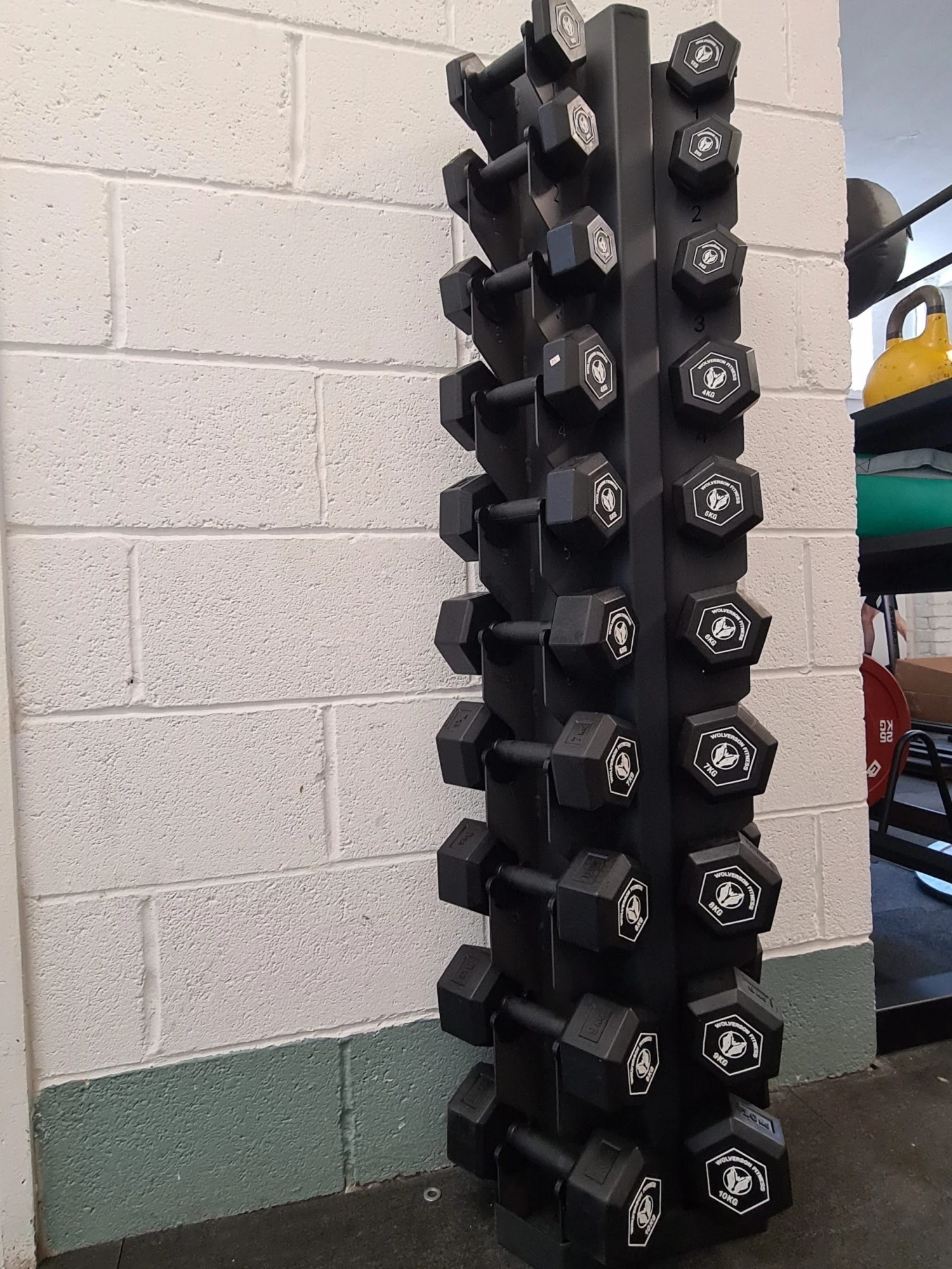 Wolverson Fitness New Gear Wolverson Rubber HEX Dumbbell 1kg-10kg Pair Set With Rack 4 Wolverson Fitness New Gear Wolverson Rubber HEX Dumbbell 1kg-10kg Pair Set With Rack