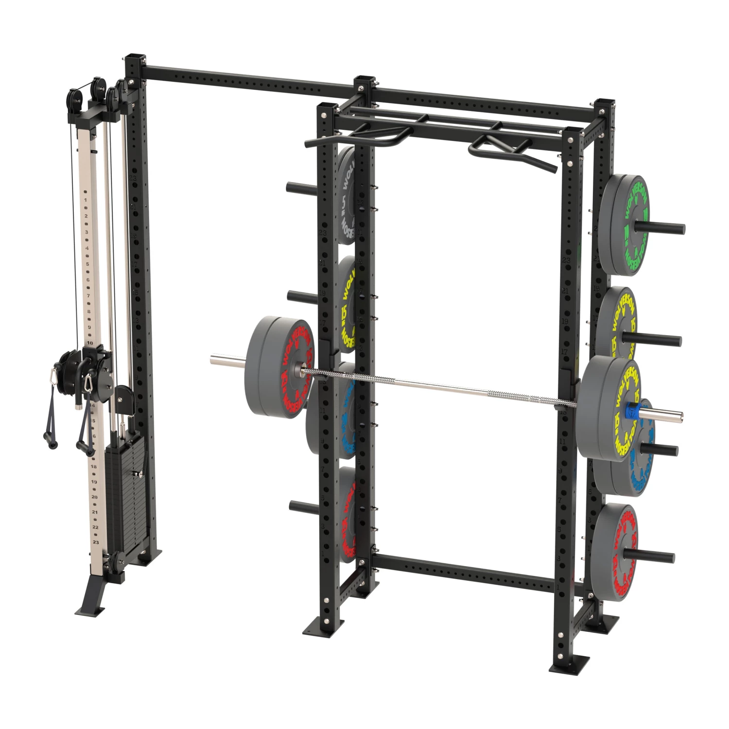 Wolverson Fitness Bison Compact Rack With Single Pulley Attachment 5 Wolverson Fitness Bison Compact Rack With Single Pulley Attachment