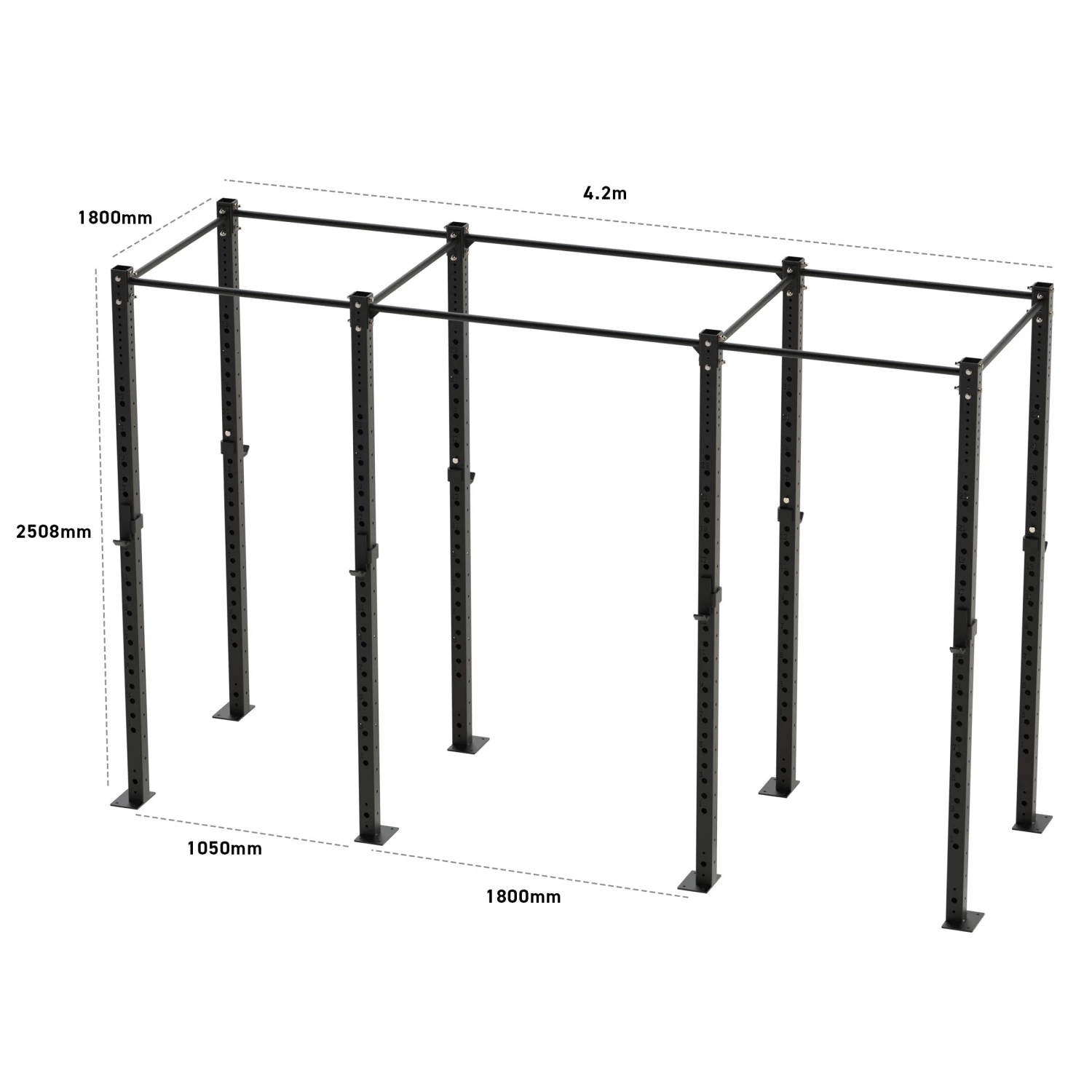 Wolverson Fitness Bison Series - 4 Bay Freestanding Rig 4 Wolverson Fitness Bison Series - 4 Bay Freestanding Rig