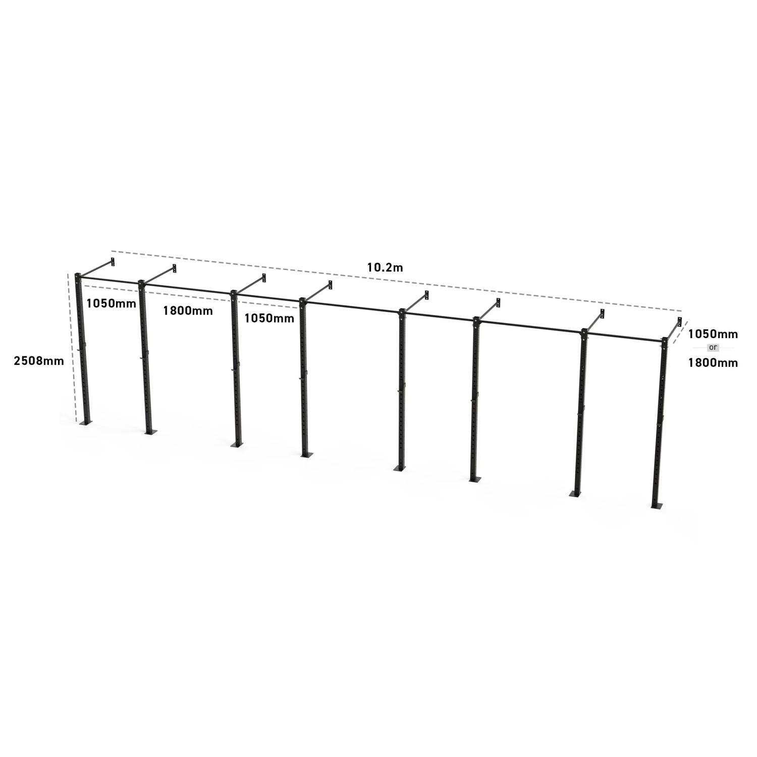 Wolverson Fitness Bison Series - 4 Bay Wall Mounted Rig New Gear 4 Wolverson Fitness Bison Series - 4 Bay Wall Mounted Rig New Gear