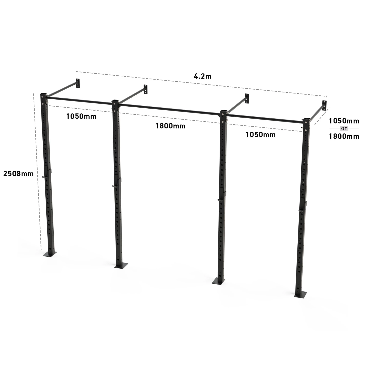 Wolverson Fitness Bison Series - 2 Bay Wall Mounted Rig New Gear 4 Wolverson Fitness Bison Series - 2 Bay Wall Mounted Rig New Gear