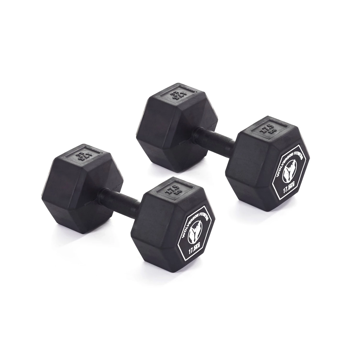 Wolverson Fitness Wolverson Rubber HEX Dumbbell Pairs 9 Wolverson Fitness Wolverson Rubber HEX Dumbbell Pairs