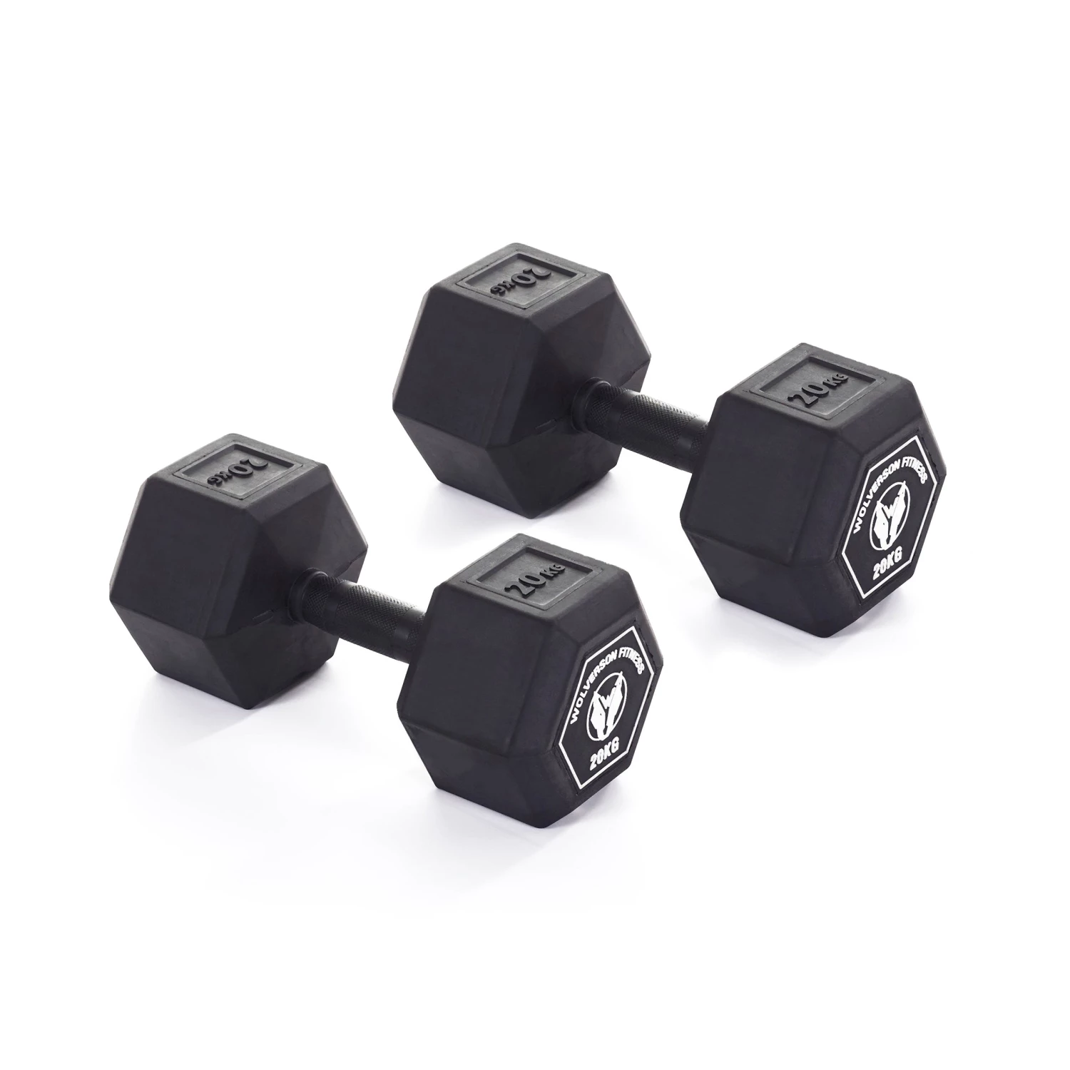 Wolverson Fitness Wolverson Rubber HEX Dumbbell Pairs 10 Wolverson Fitness Wolverson Rubber HEX Dumbbell Pairs