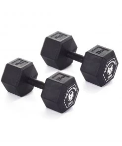 Wolverson Fitness Wolverson Rubber HEX Dumbbell Pairs 25 Wolverson Fitness Wolverson Rubber HEX Dumbbell Pairs