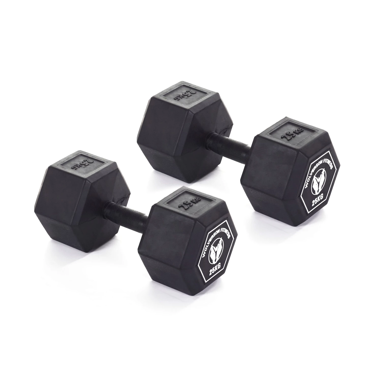 Wolverson Fitness Wolverson Rubber HEX Dumbbell Pairs 12 Wolverson Fitness Wolverson Rubber HEX Dumbbell Pairs