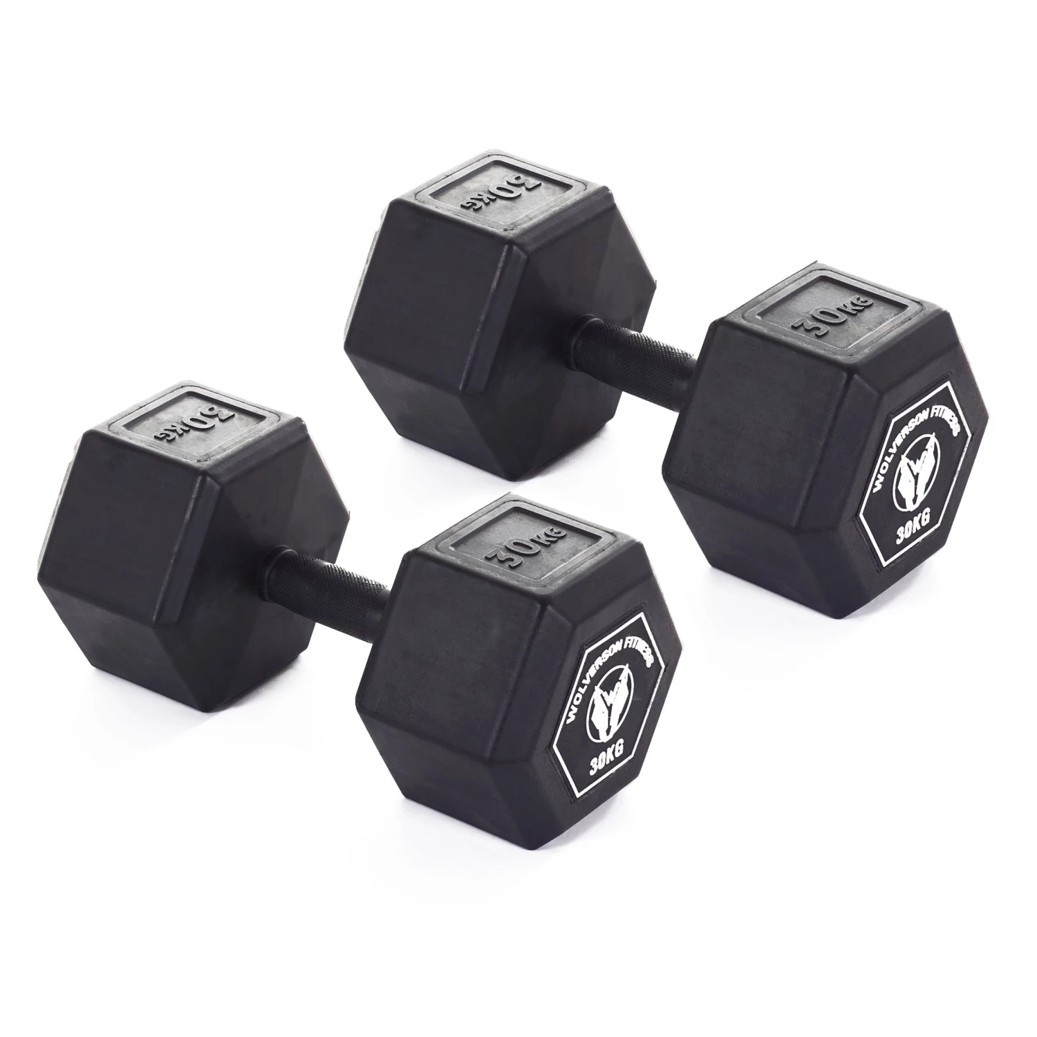 Wolverson Fitness Wolverson Rubber HEX Dumbbell Pairs 15 Wolverson Fitness Wolverson Rubber HEX Dumbbell Pairs