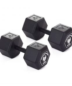Wolverson Fitness Wolverson Rubber HEX Dumbbell Pairs 27 Wolverson Fitness Wolverson Rubber HEX Dumbbell Pairs
