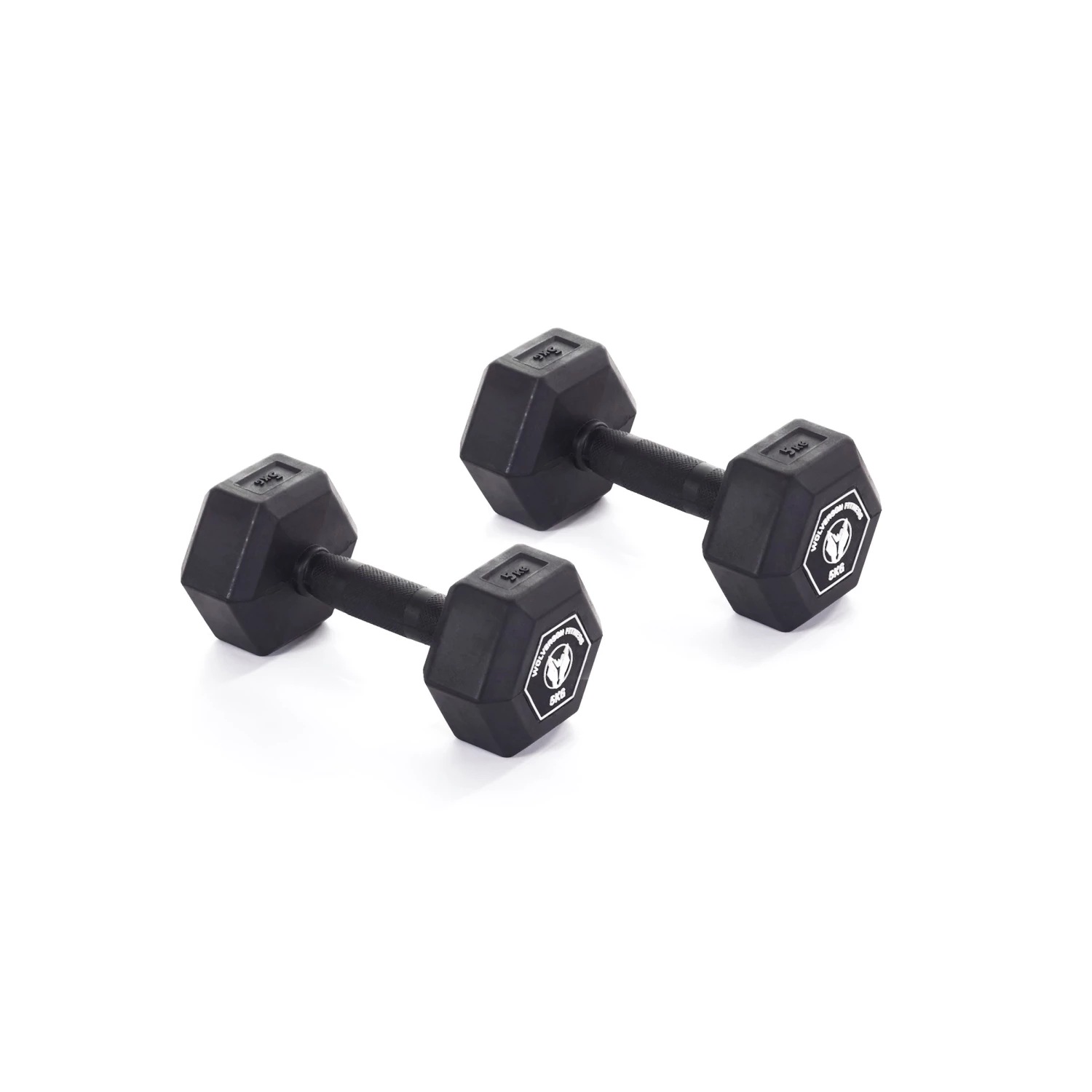 Wolverson Fitness Wolverson Rubber HEX Dumbbell Pairs 4 Wolverson Fitness Wolverson Rubber HEX Dumbbell Pairs