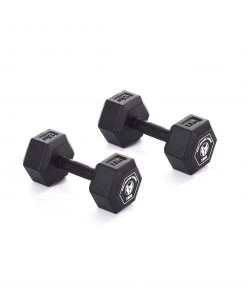 Wolverson Fitness Wolverson Rubber HEX Dumbbell Pairs 18 Wolverson Fitness Wolverson Rubber HEX Dumbbell Pairs