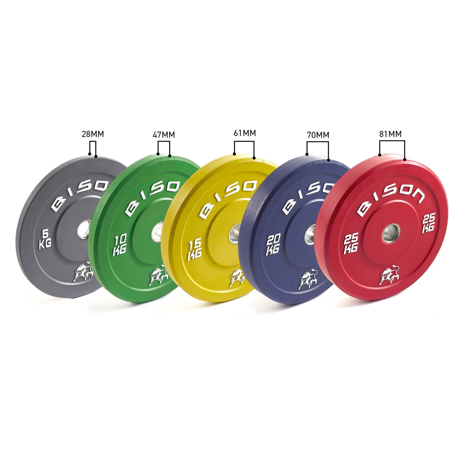 Wolverson Fitness New Gear Bison Colour Bumper Plates 4 Wolverson Fitness New Gear Bison Colour Bumper Plates