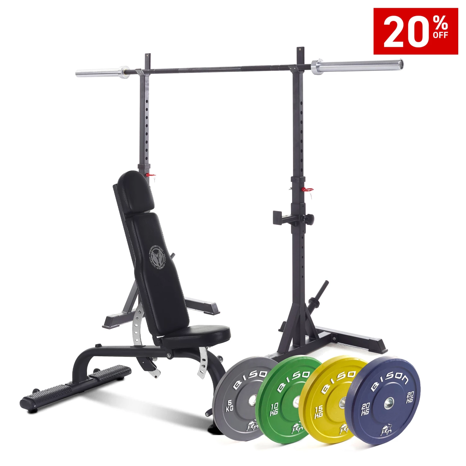 Wolverson Fitness Wolverson ECO Mobile Squat Rack Bundle 4 Wolverson Fitness Wolverson ECO Mobile Squat Rack Bundle