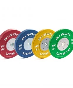 Wolverson Fitness Bison Colour Olympic Competition Bumper Plates 140kg Set New Gear