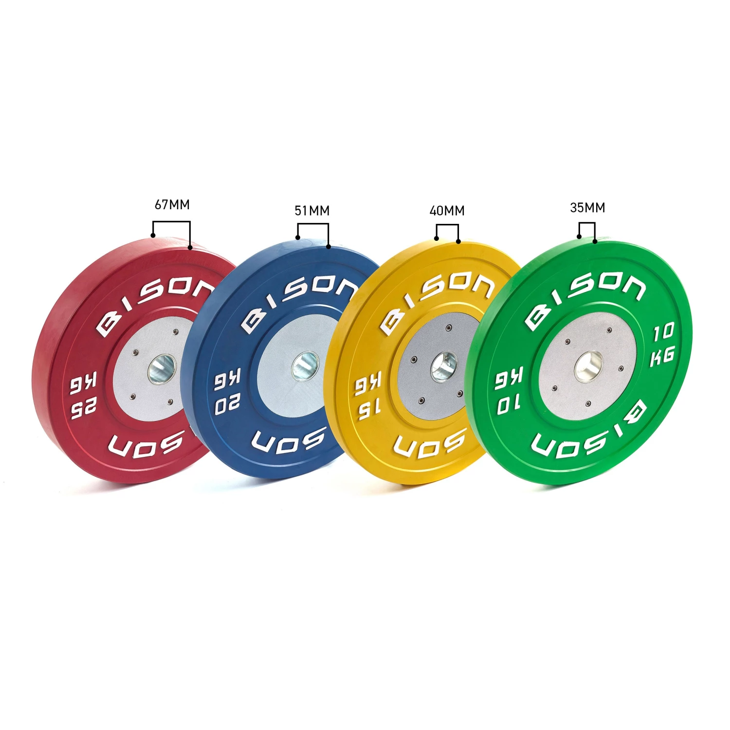 Wolverson Fitness Bison Colour Olympic Competition Bumper Plates 140kg Set New Gear 4 Wolverson Fitness Bison Colour Olympic Competition Bumper Plates 140kg Set New Gear